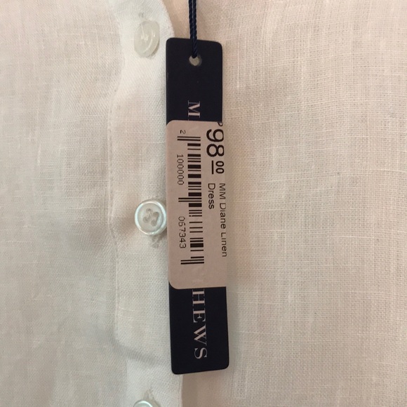 White Madison Mathews linen dress - Picture 6 of 6